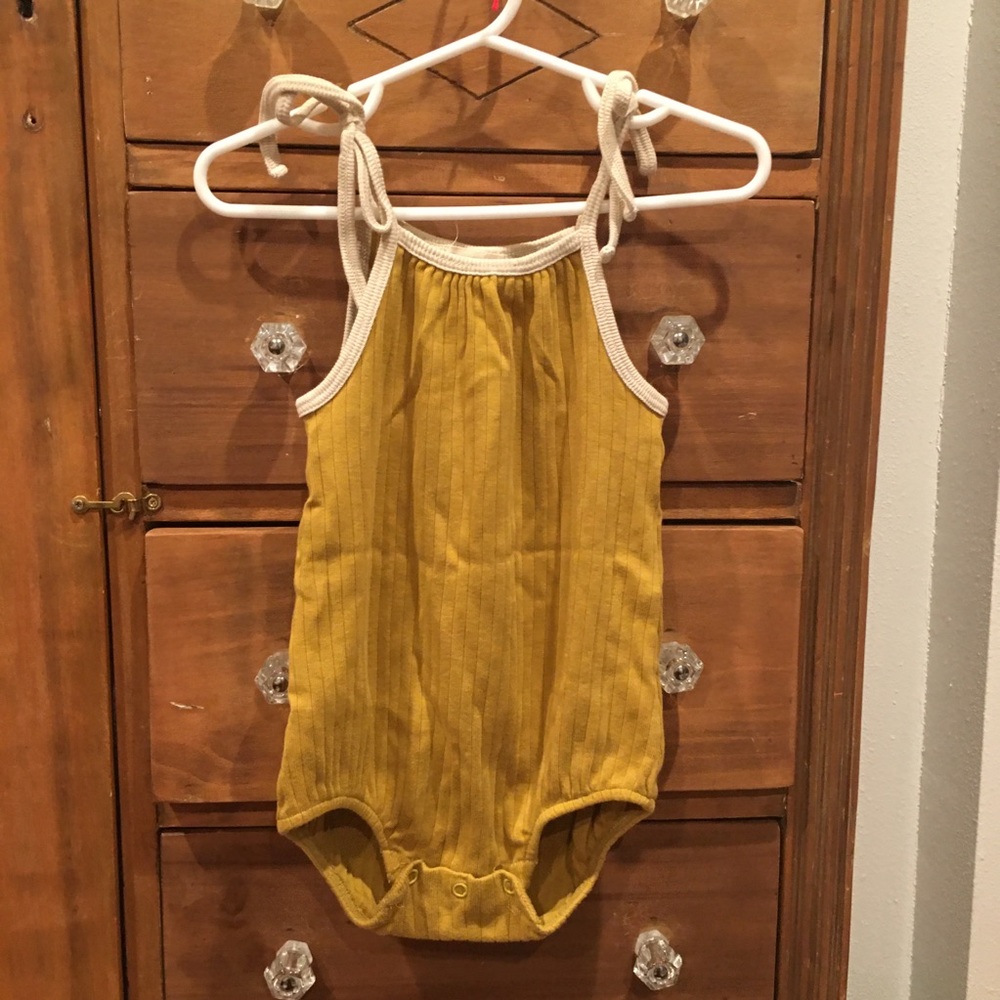 Finn and Vince romper in gold